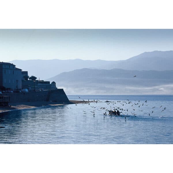 Photo de pêcheur pointu à la citadelle d'Ajaccio en Corse