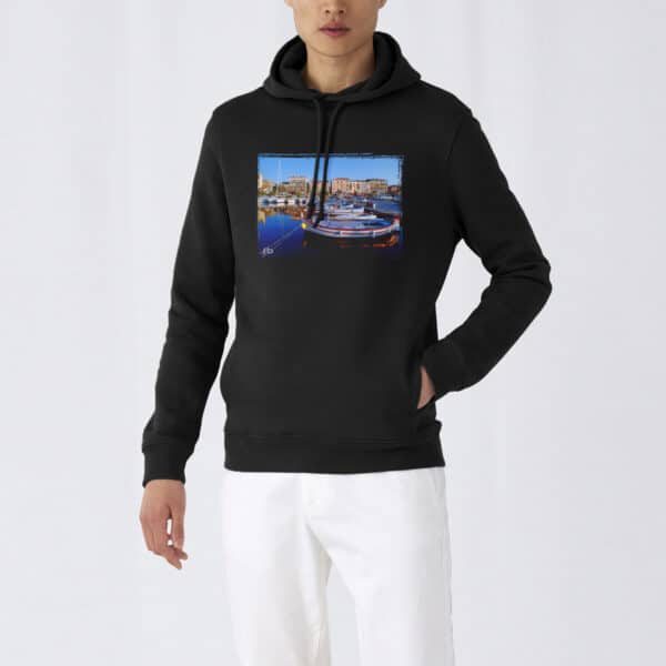 Sweat à Capuche Unisexe | Barque au Port de Bastia, Corse