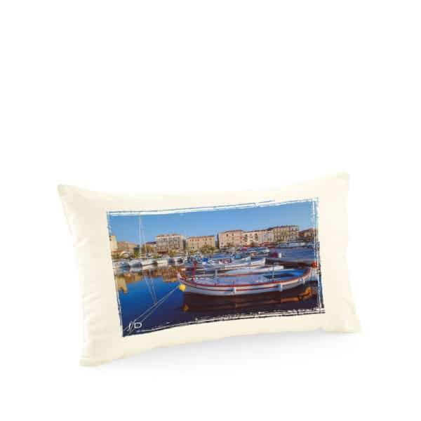 Housse de Coussin | Barque au Port de Bastia, Corse