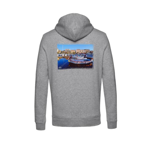 Sweat à Capuche Zippé Unisexe | Barque au Port de Bastia, Corse