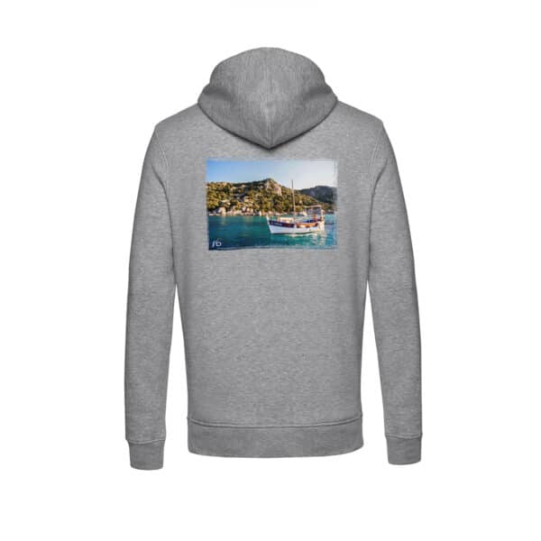 Sweat à Capuche Zippé Unisexe | Barque à Santa Giulia, Corse