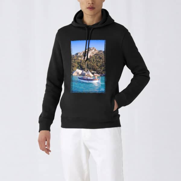 Sweat à Capuche Unisexe | Barque à Santa Giulia, Corse