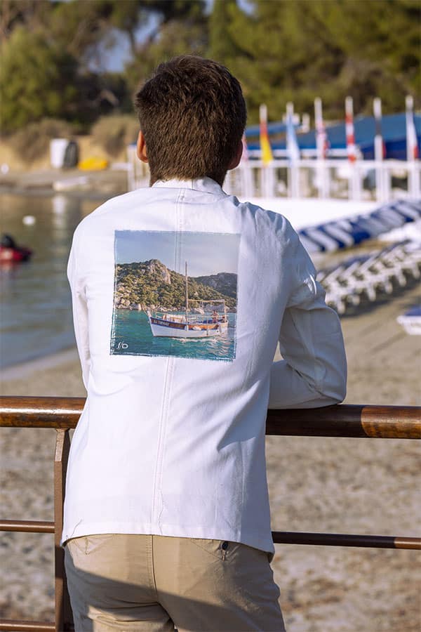 Veste Bleu de Chine - Barque à Santa Giulia, Corse