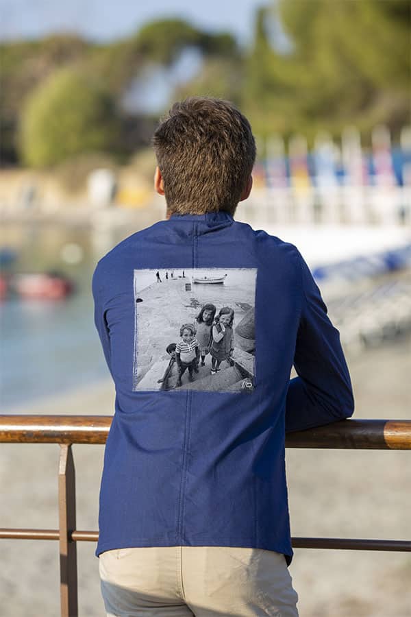 Veste Bleu de Chine - Enfants Sur Le Quai des Pêcheurs, L'Île Rousse