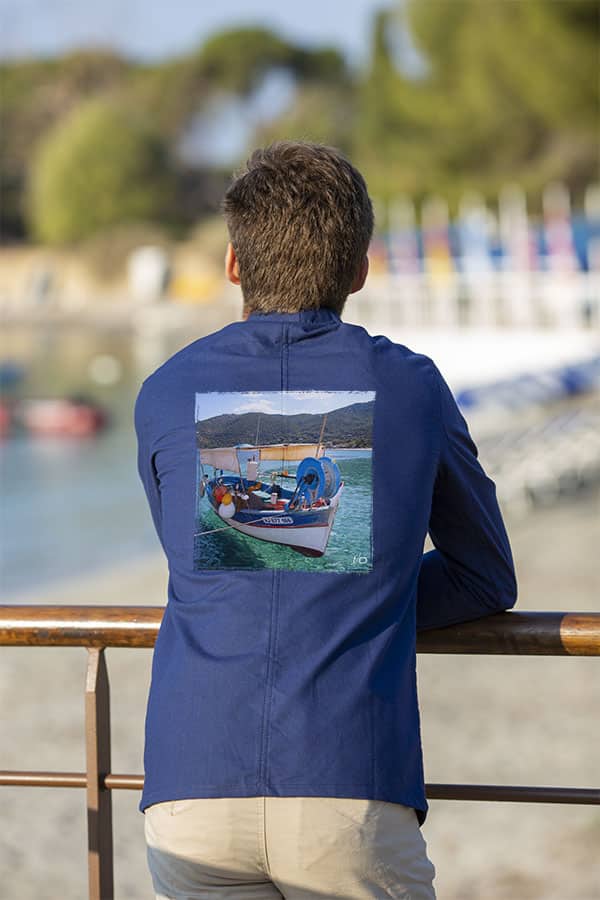 Veste Bleu de Chine - Barque à Campomoro, Corse